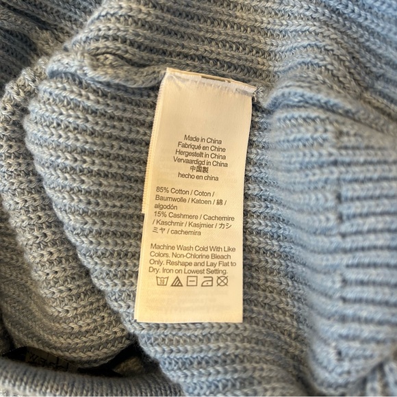 J Crew Blue Cashmere Cotton Blend Halter Knit Sweater Tank Top - Picture 6 of 8